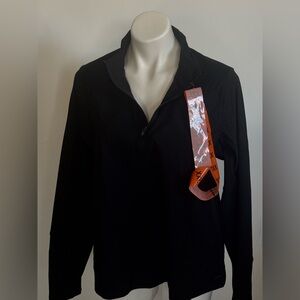 Mondetta Black Active Ribbed 1/2 Zip Top 2X NWT